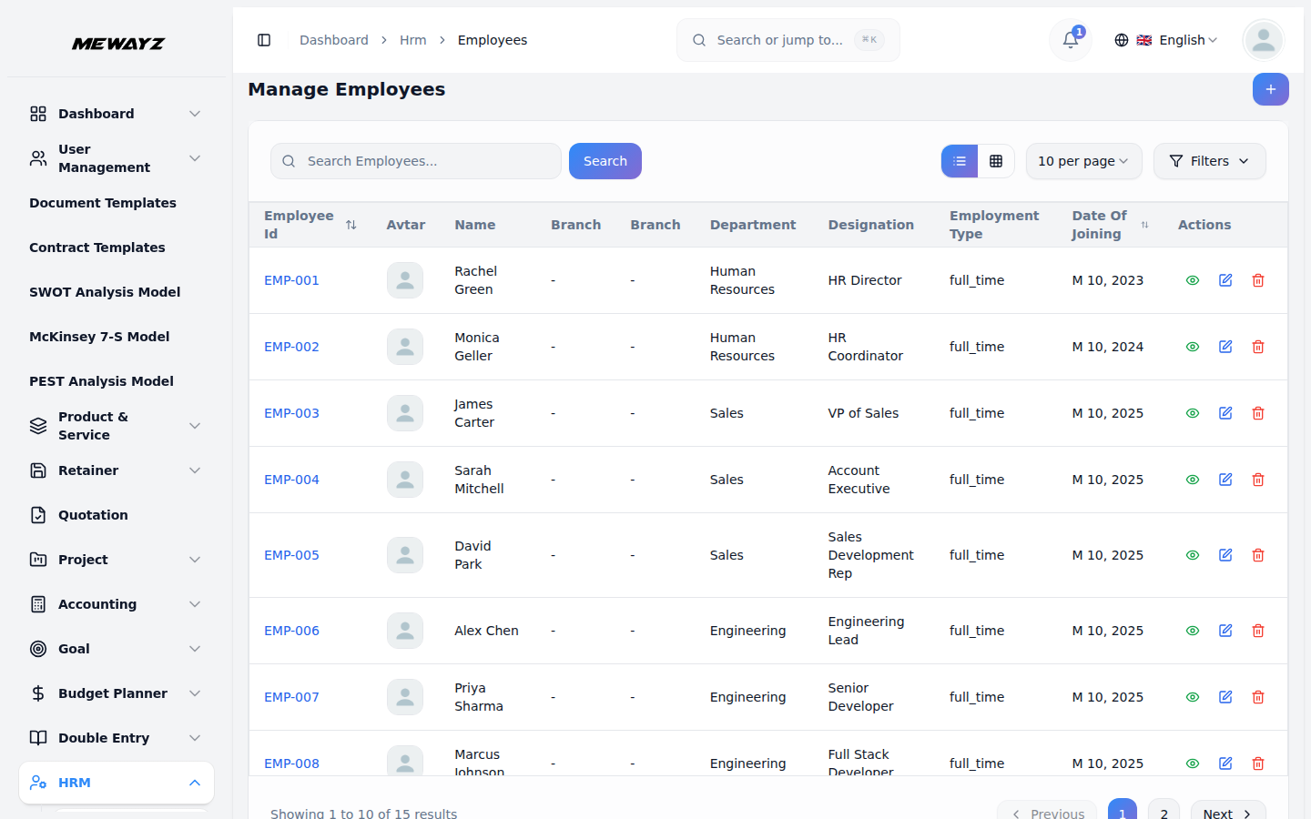 HR- und Teammanagement in Mewayz