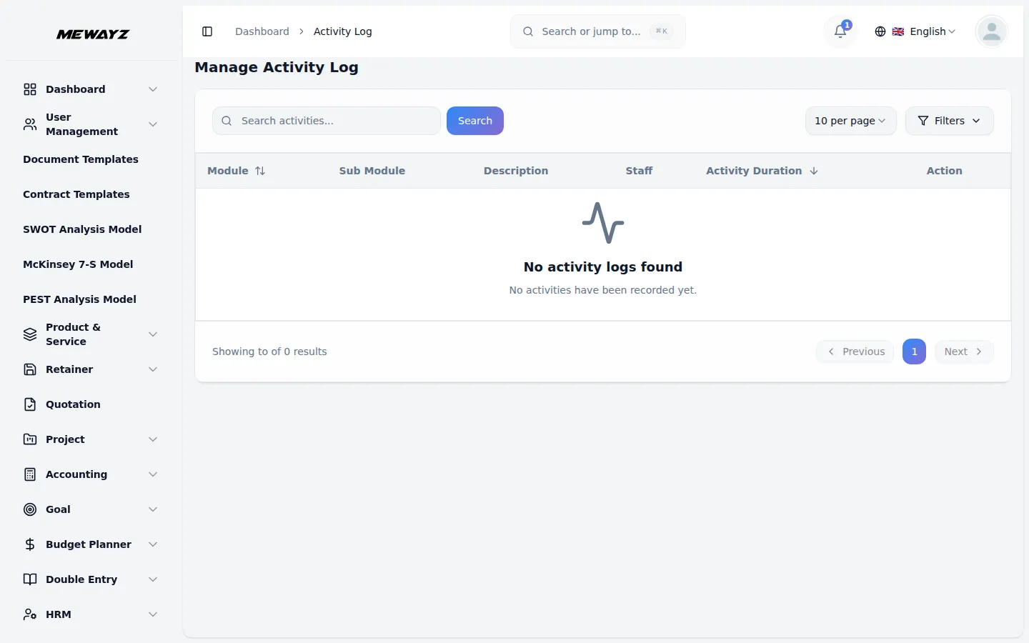 Mewayz Analytics – Dashboard für Umsatz- und Geschäftsleistung